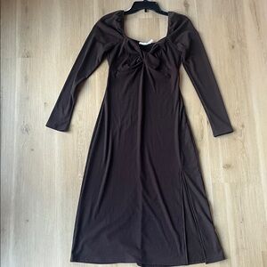 Lush brown ribbed dress